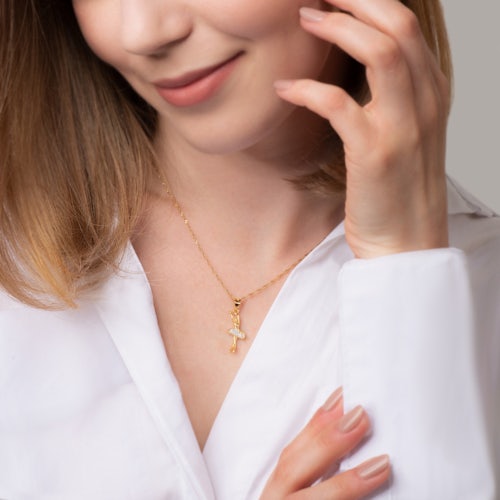 Zawieszka baletnica Savicki: srebrna pozłacana, cyrkonie